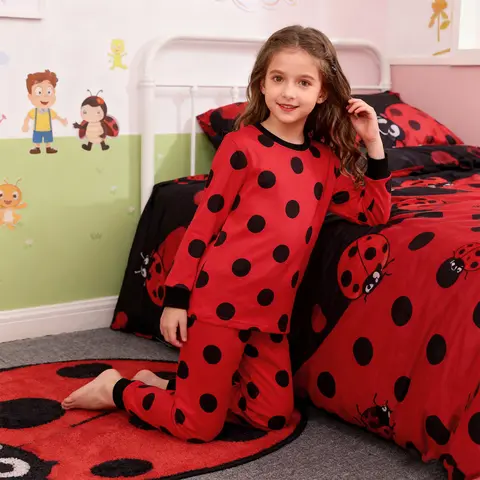 Ladybug Costume for Girls Toddler Kids Lady Bug Cosplay Polka Dots Clothes Set Carnival Party Stage Performance Clothing 3-8Y