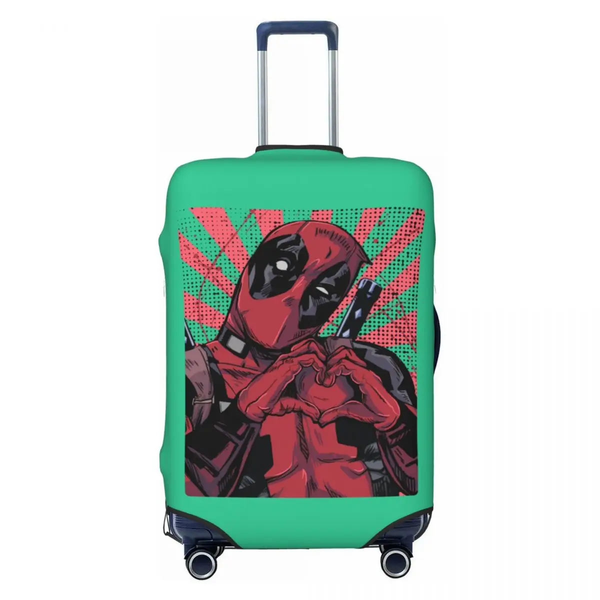 

Custom Cute Deadpool Hand Heart Luggage Cover Protector Dust Proof Travel Suitcase Covers