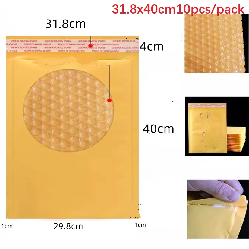 31.8x40cm Big Size Bubble Mailer Wrap for Packing Mailing Envelopes Packaging Bags Yellow Color Shipping Bags Supplies Wholesale