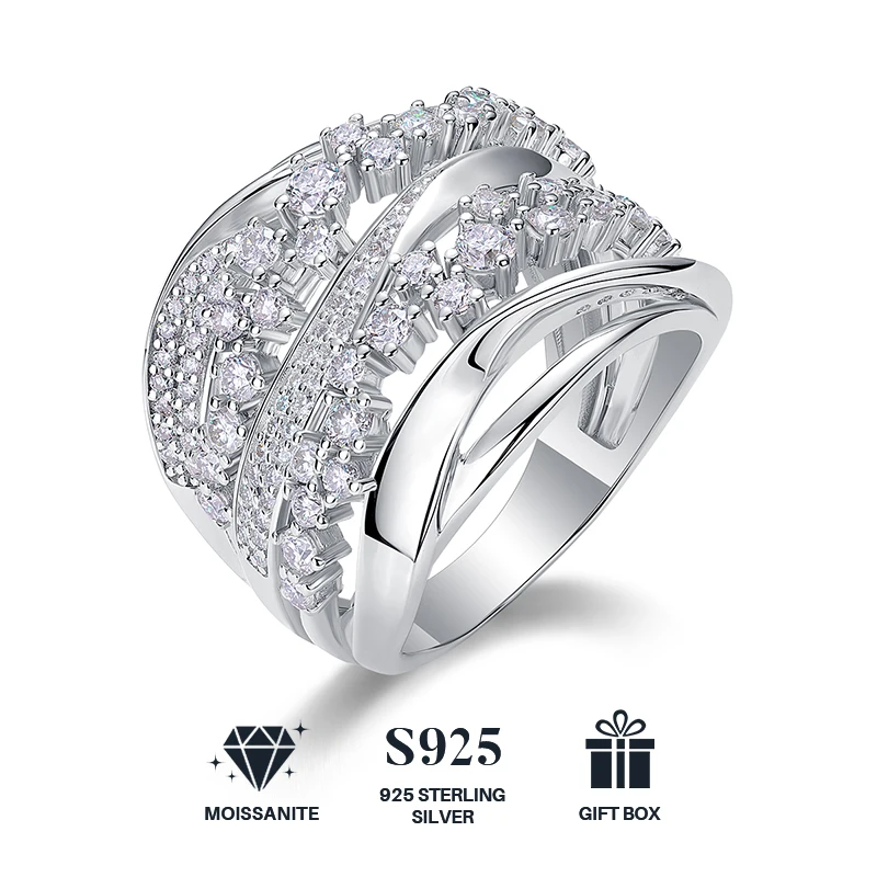 

Moissanite Ring, 925 Sterling Silver & 18k Gold Plated, for Women, Wedding Ring, Perfect Unisex Gift For Everyday & Milestones