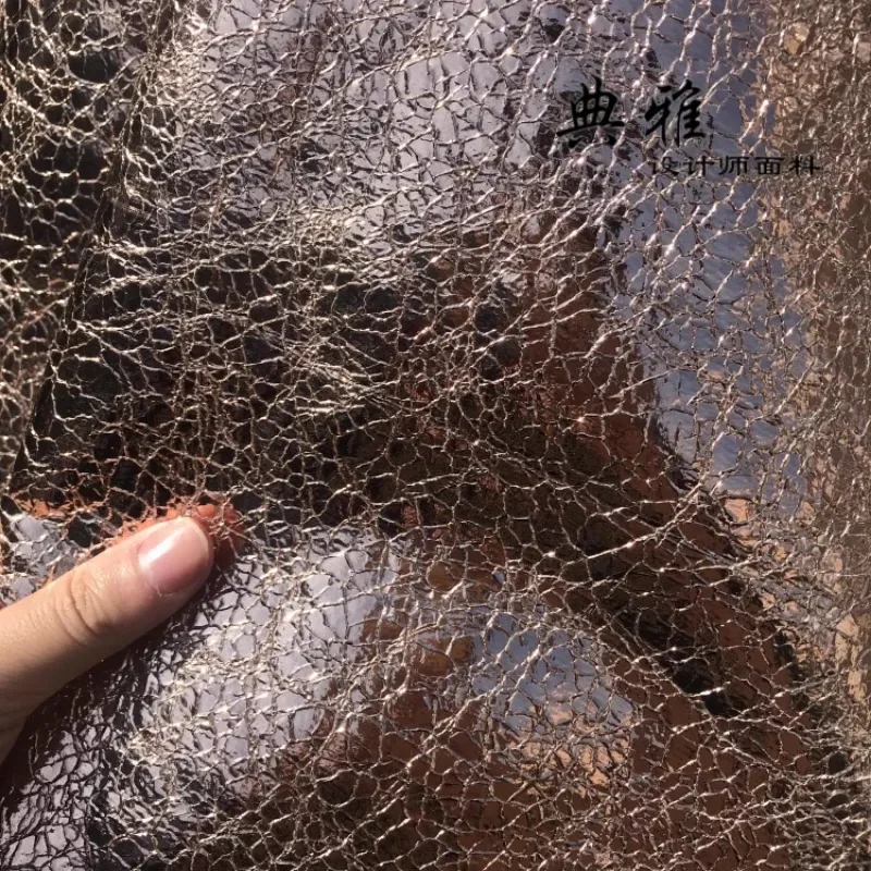 

Metallic Glossy Mirror Leather Fabric Elastic Soft for Dress Clothing Windbreaker Decoration Background Diy Sewing Cloth