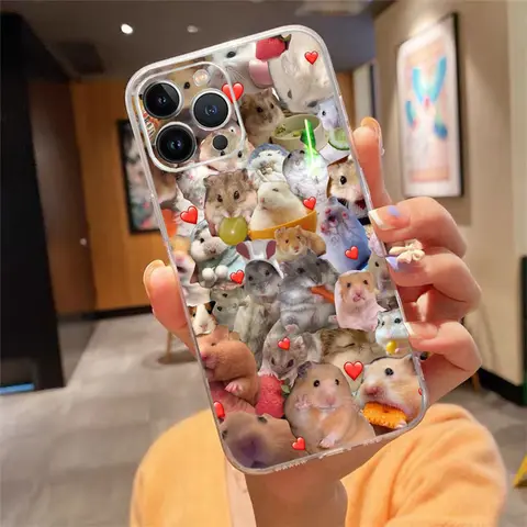 Cute Hamster Phone Case For iphone 17 Pro Max Air 16 15 14 13 Pro Max 15 16 Pro 15Plus Shell