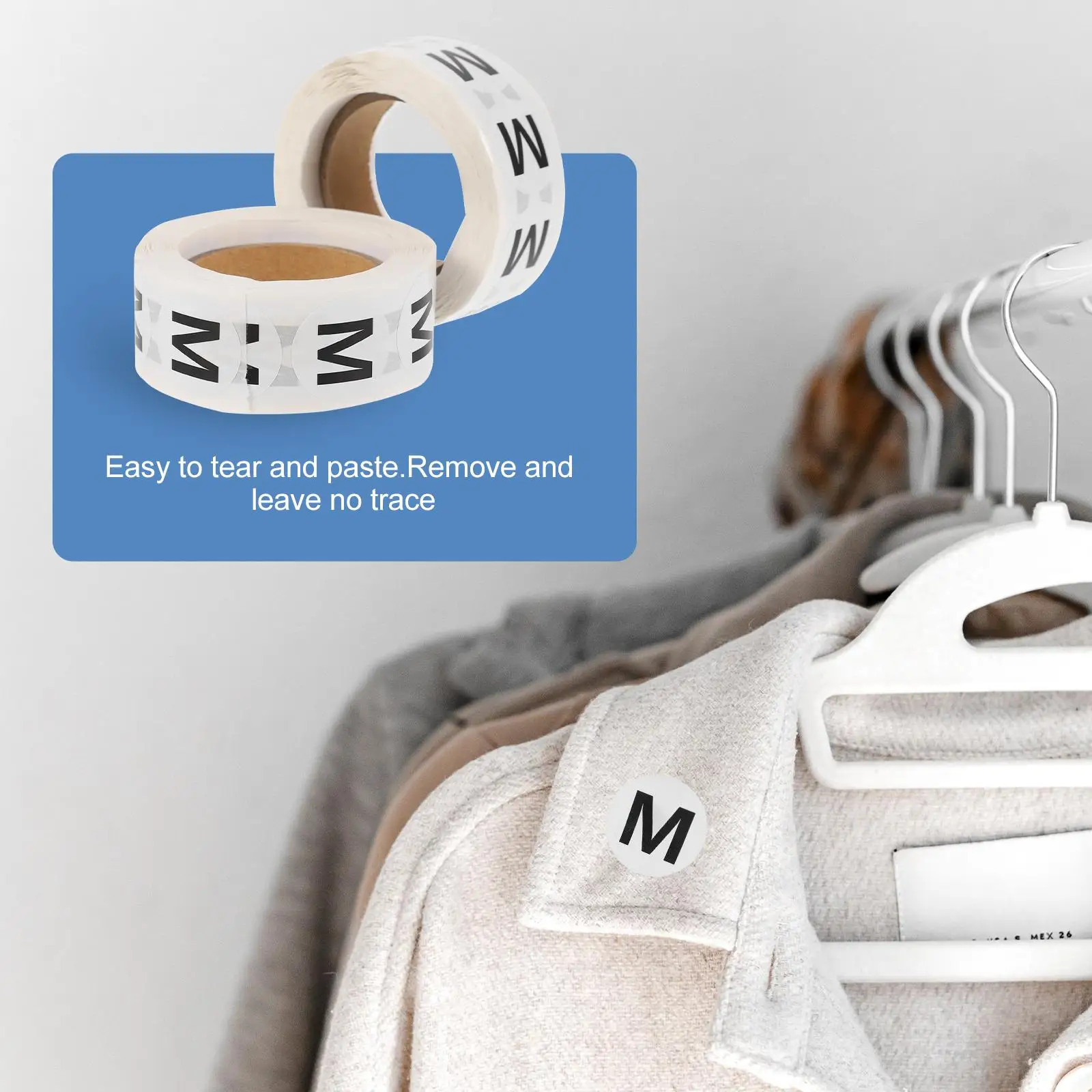 2 Rol Stiker Ukuran Pakaian Multifungsi Kertas Perekat Pakaian Anak Praktis