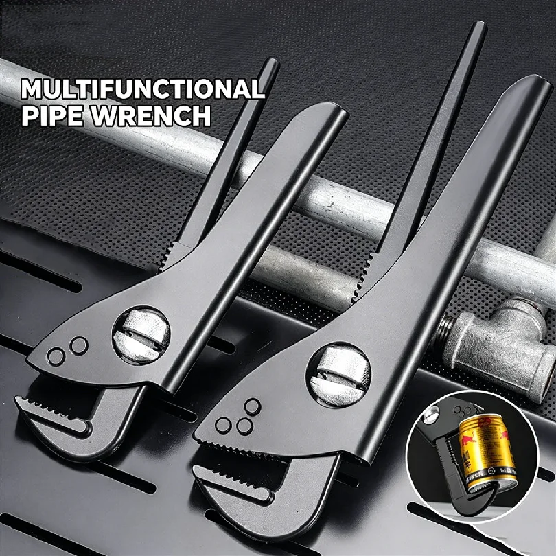 Heavy Duty Adjustable Pipe Wrench Multi Function Water Pump Pliers Carbon Steel Spanner for Plumbing Home Repair Hand Tools