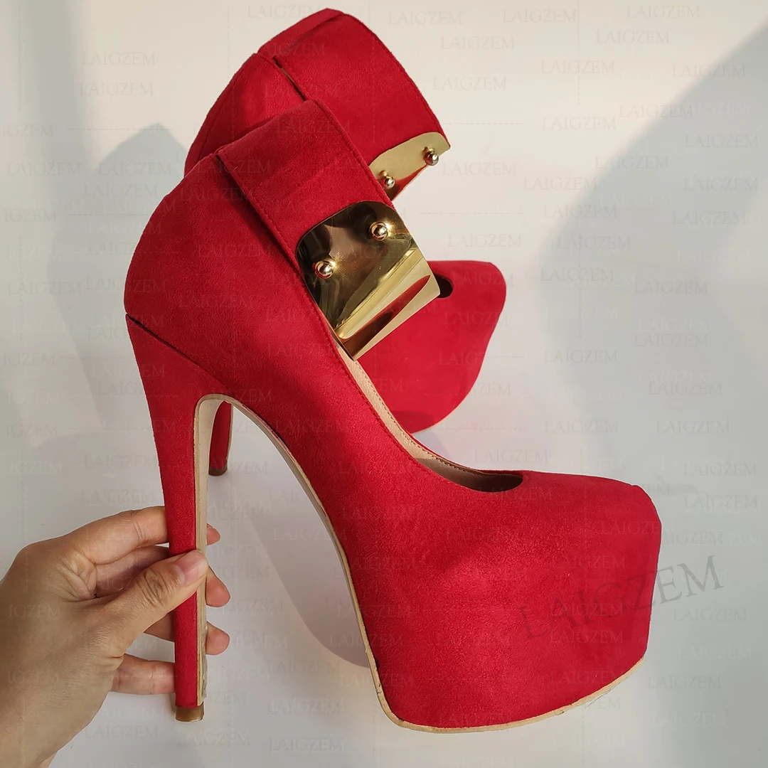 

BERZIMER Женские туфли-лодочки на платформе с круглым носком на тонком высоком каблуке для вечеринки, выпускного вечера, женские туфли ручной работы, женские туфли большого размера 41 43 50 52