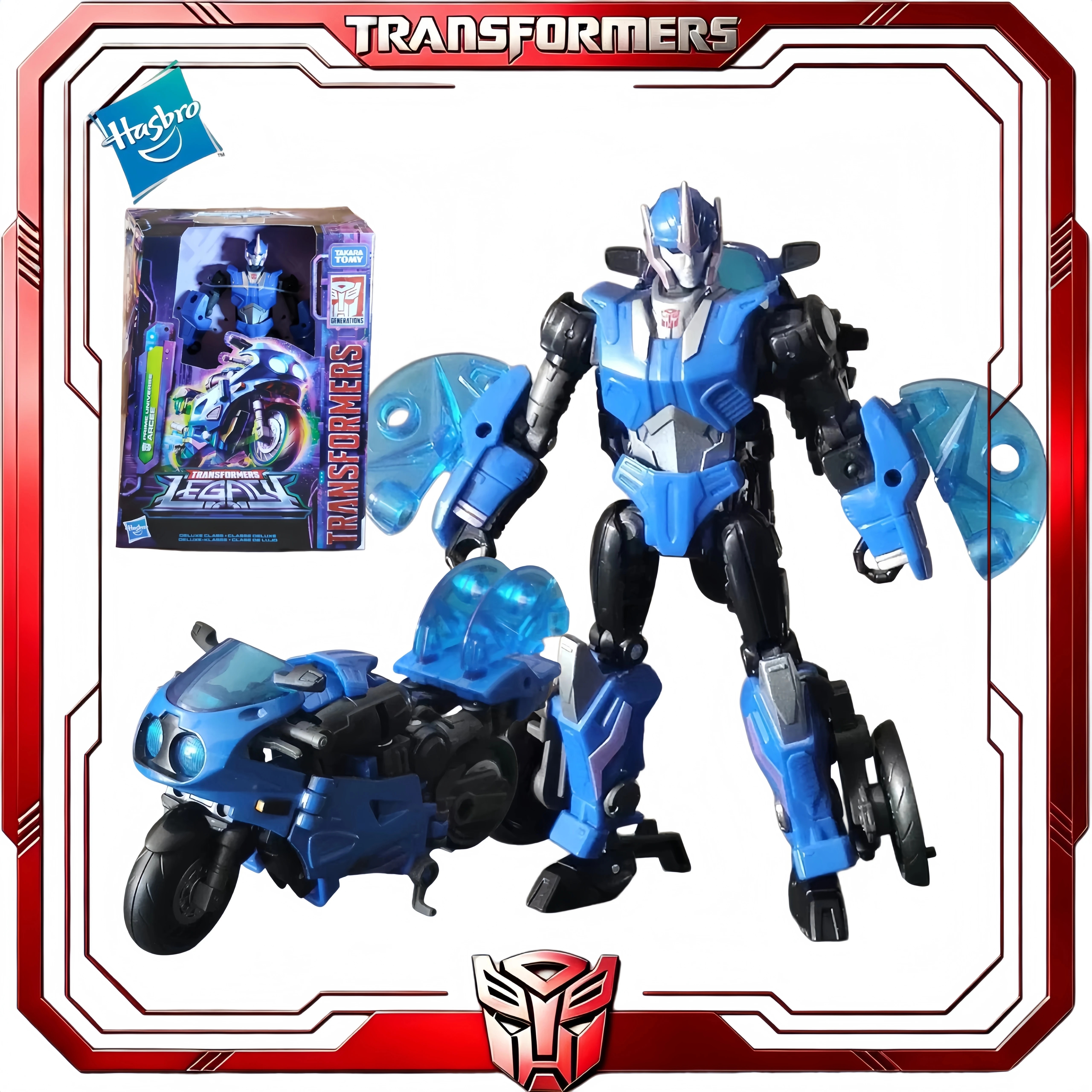 En Stock Transformers Legacy Deluxe Prime Universe Arcee Hasbro Transformers Prime Motocicleta Figura de Acción Coleccionable Regalo