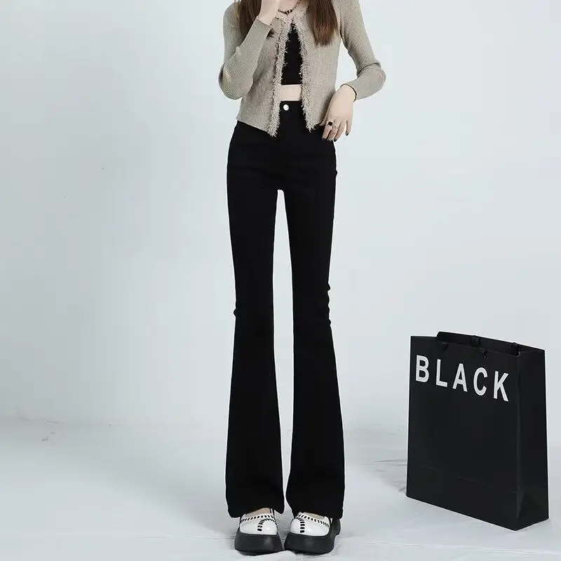 

High Waist Slimming Skinny Jeans Women's Autumn Thin New High Waist Elastic Micro Flared Denim Pants for Pear aped Body
