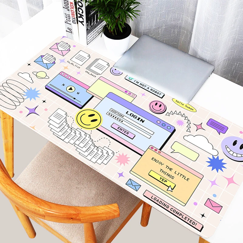 

Keyboard Pad Computer Anime Mouse Pad Kawaii Retro Steam Wave Desk Mat PC Gamer Rug Office Laptop Cartoon Carpet Home Table Pad