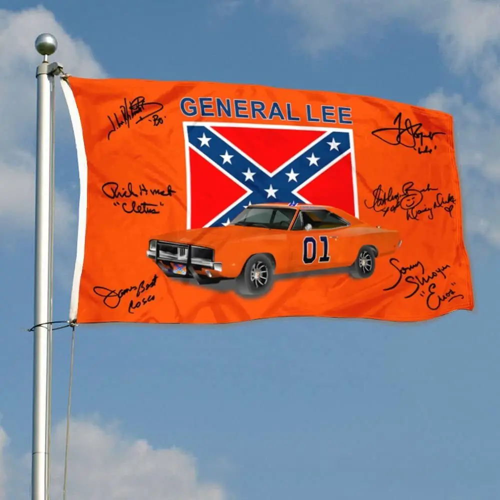 

Autographed Racing Flag - General Lee #01 Banner, 3x5 Feet with Brass Grommets