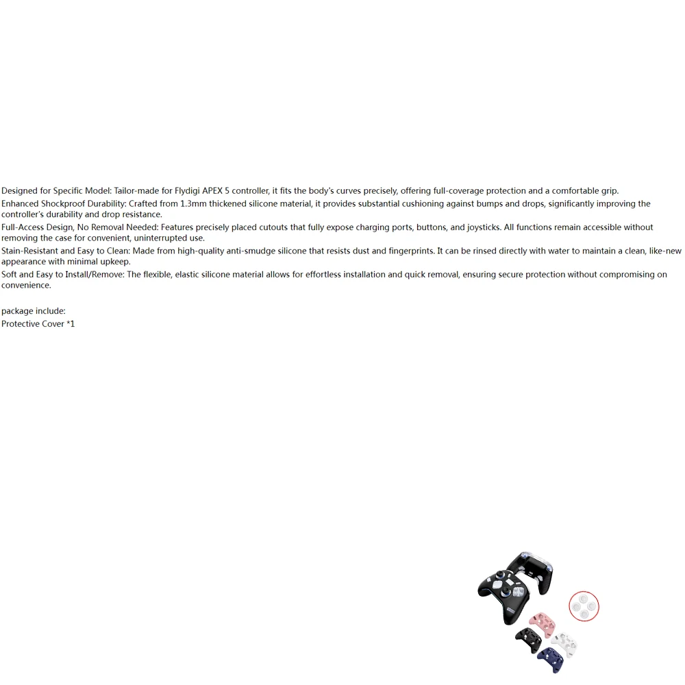 Silicone Protective Case for Flydigi Vader 5, Anti-Slip Dustproof Soft Protective Sleeve Controller Skin Case Cover Protector