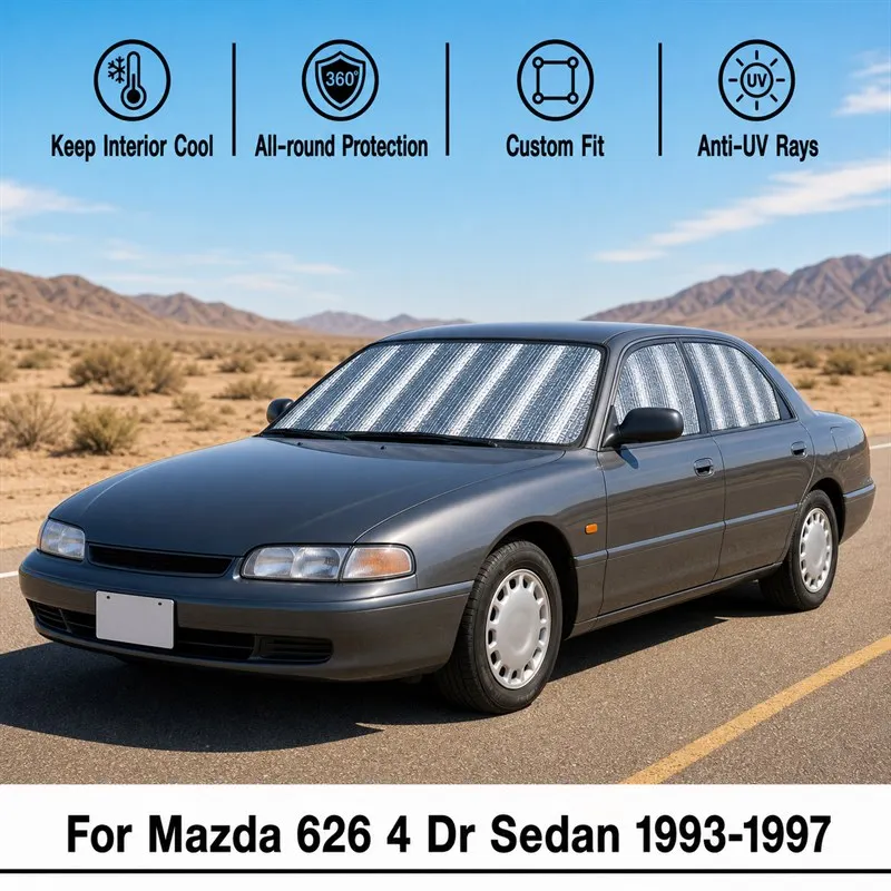 For Mazda 626 4 Dr Sedan 1993-1997 Full Set Car Window Sunshades UV Block Privacy Heat Insulated Foldable Car Curtain