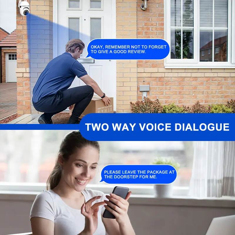 3MP 야외 무선 WiFi 카메라 줌 10X 무선 감시 실내 보안 카메라 나이트 비전 CCTV 카메라 모션 감지