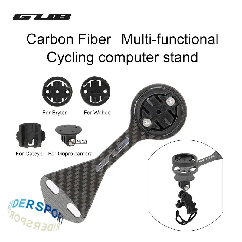 

GUB Bicycle Computer Holder Carbon Fiber Road Bike Stopwatch Speedometer Mount Holder for Garmin Gopro Wahoo Bryton Lights Stand