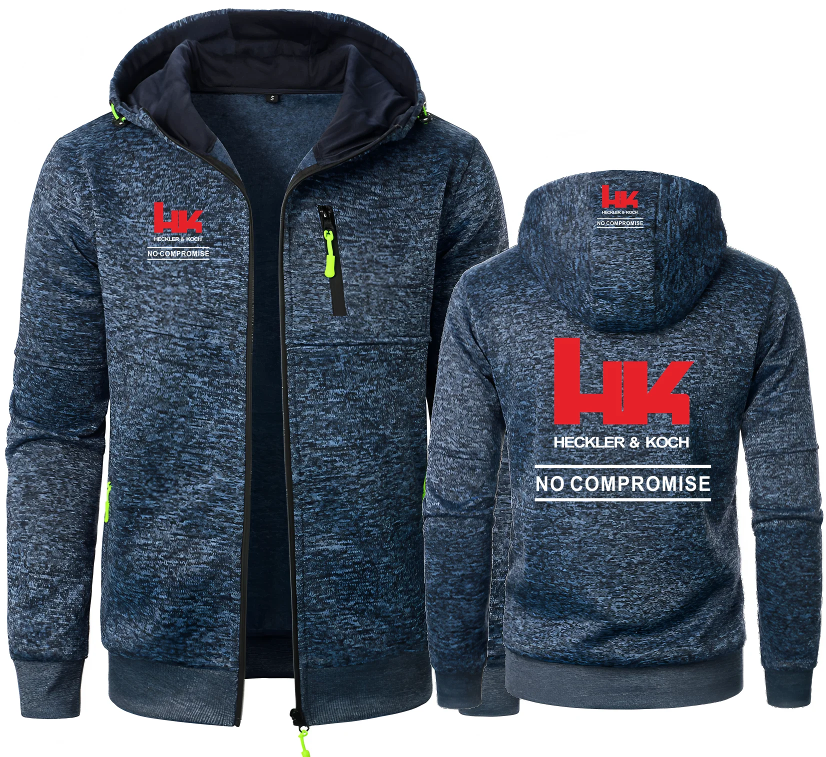 Men's HK Logo Heckler Koch No Compromise Men's Hoodies Sweatshirts Jacquard Hoodie Fleece Men Hooded Male Hoody Man Sweatshirt