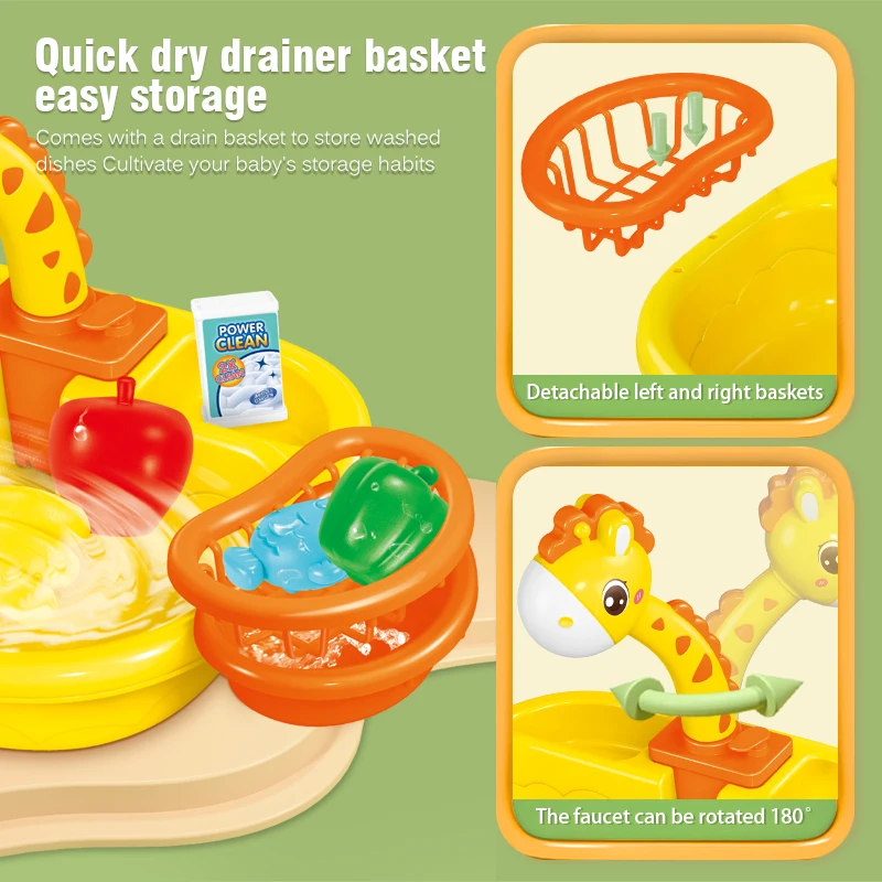 √Choice Play House Toys Pretend Play Children\'s Kitchen Wash Basin Sink Kids Kitchen Set Toy For Boys Girls Kids Gifts