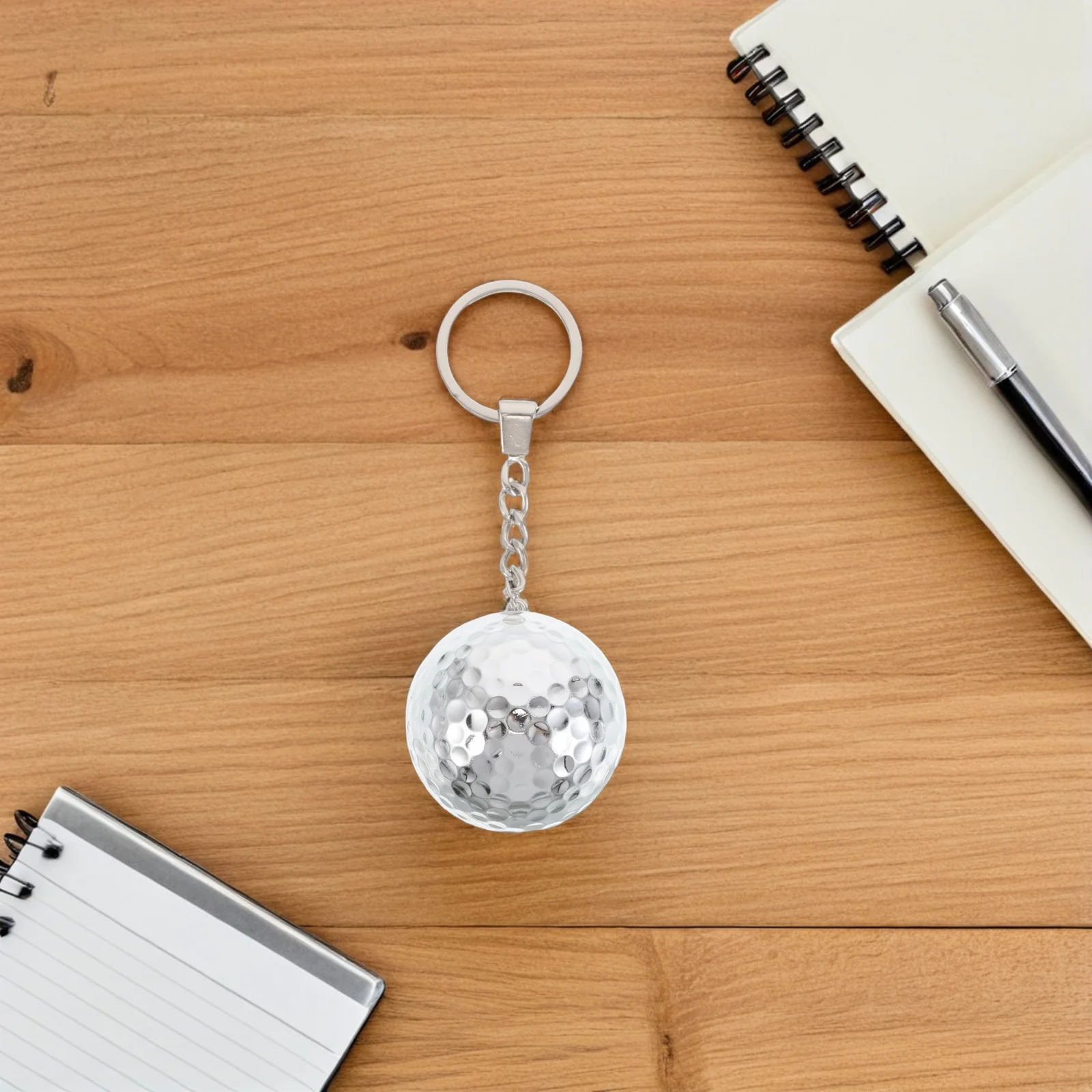 

3pcs Golf Gift Ball Keychain Accessories Unique Golfing Metallic Durable Double Layer Design Portable Sports Element for Men
