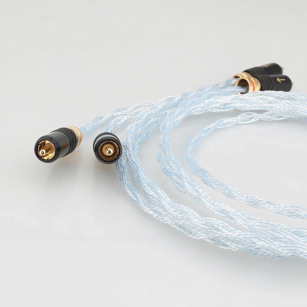 Pair HI-End 8Cores Silver plated RCA Auido interconnect cable  for TV PC Amplifiers DVD Speaker Wire  Phono Cable stereo audio