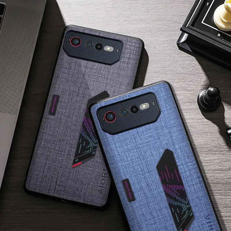 Case For Asus ROG Phone 7 6 6D Premium Cloth Texture Unti-scratch Protective Textile Back Cover for asus rog phone 6 phone case