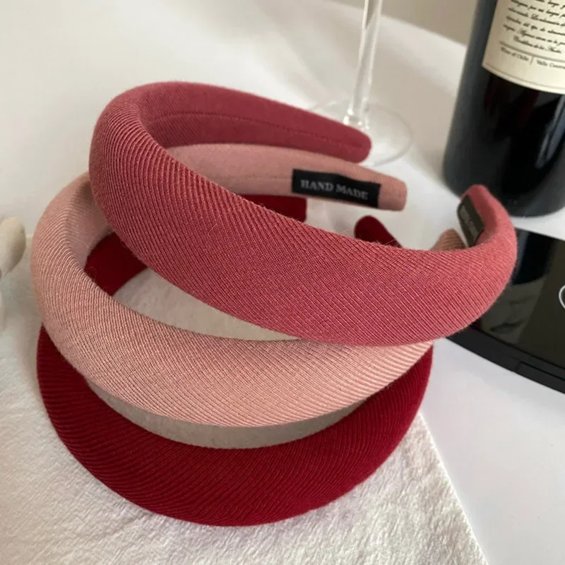 

Fashion Solid Color Hair Bands Girls Vintage Elastic Headbands Sponge Hairbands Hair Hoop Korean Hair Accessories for Women