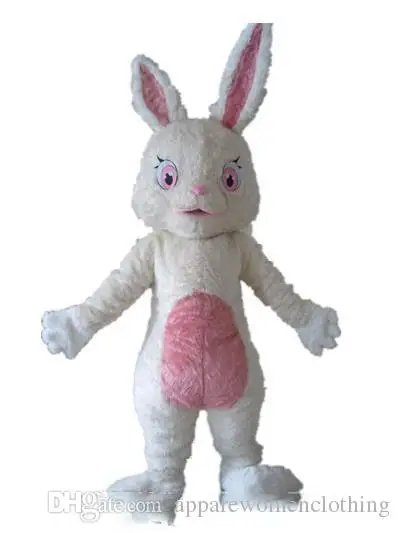 New Adult Halloween Christmas White Bunny Mascotte Fancy Cartoon Mascot Costume Plush Fancy Dress Mascot Costume