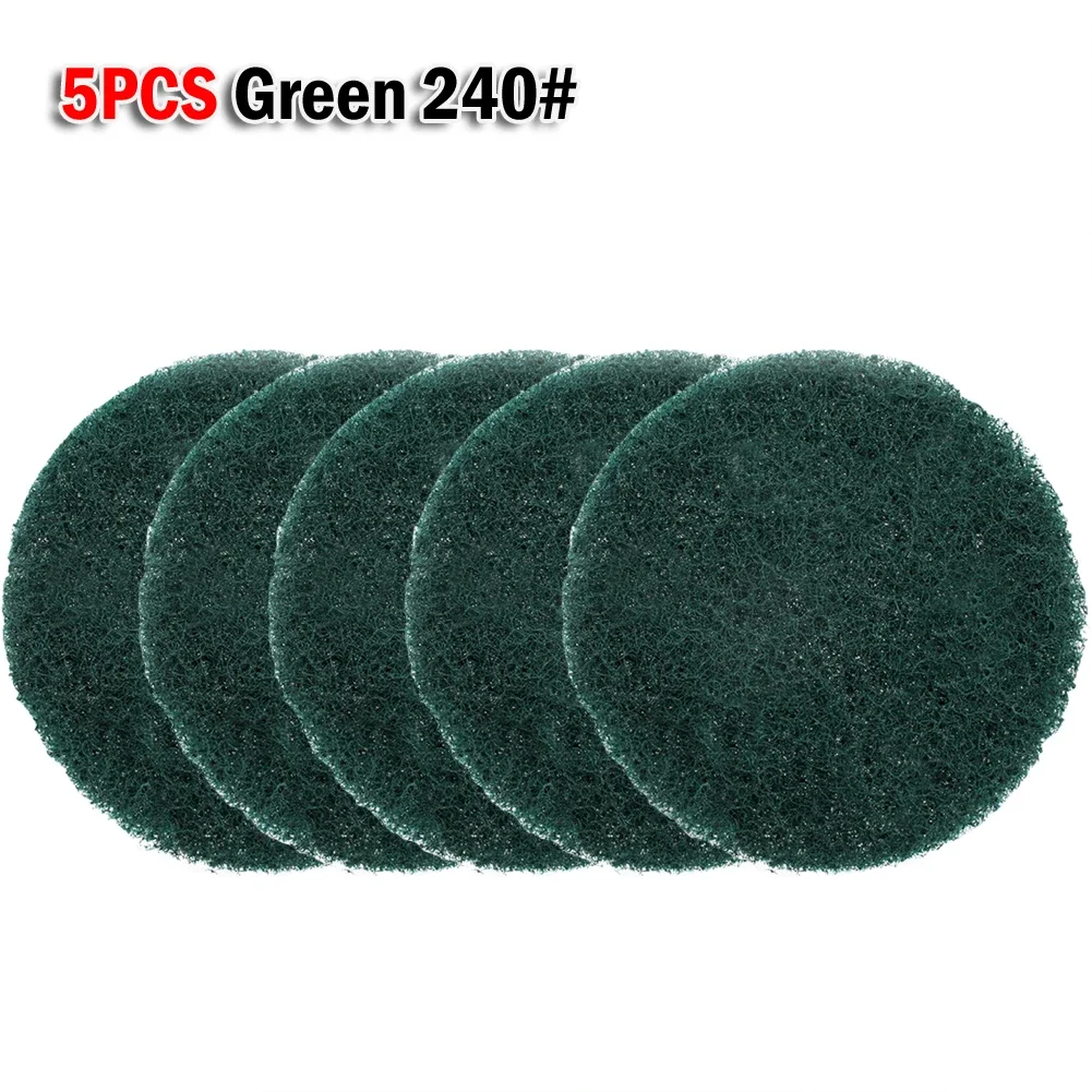5 ชิ้นอุตสาหกรรม Scouring Pad แผ่นขัดไนลอน 100 มิลลิเมตร 240/400/800 #   เครื่องมืออะไหล่สําหรับวัสดุทําความสะอาดขัดขัด
