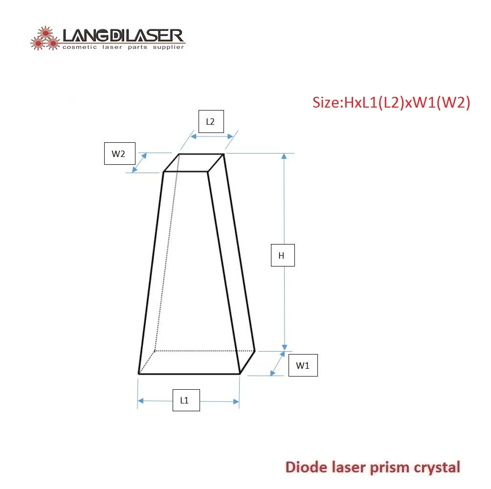Diode Laser Prism Crystal Material Quartz / AR@755/808/940/1064nm Film Coating / Light Cone Prism