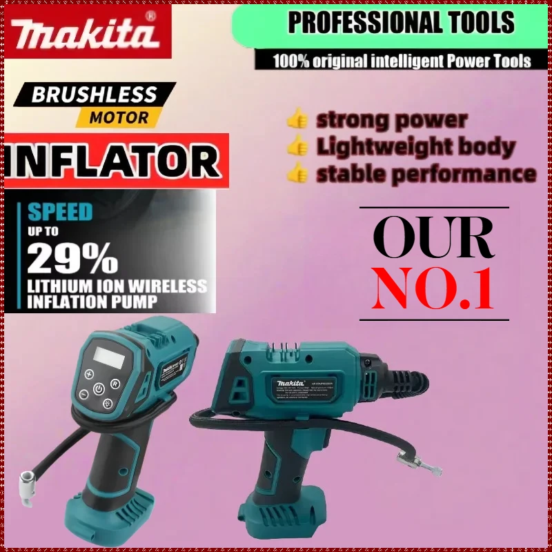 

Портативный электрический воздушный насос Makita, беспроводной, перезаряжаемый, ручной компрессор для аккумуляторных инструментов Makita 18V