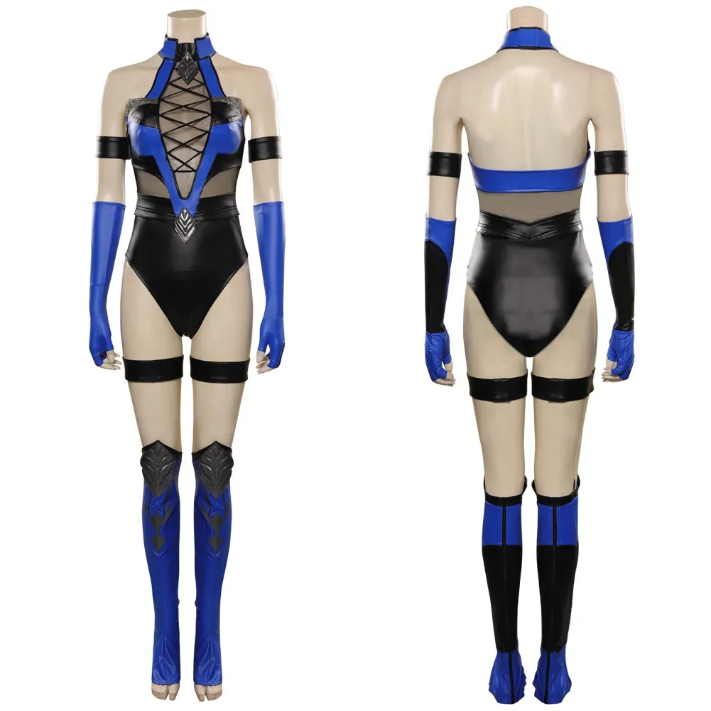 

Mortal Kombat Pakaian Setelan Karnaval Cosplay Women Kids Dress Full Set Kitana Fight Outfit with Headdress Halloween Costume