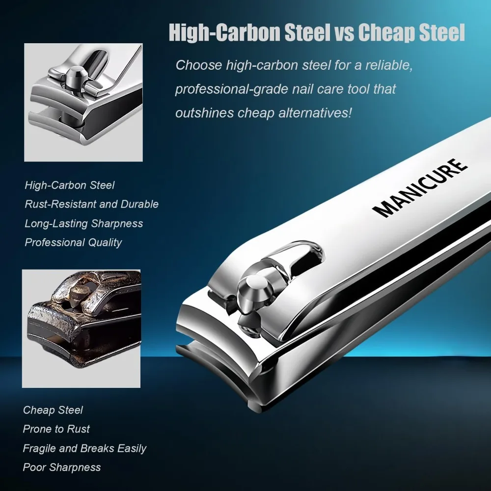 4 Pieces Professional Nail Clippers Set with Case High Carbon Steel Blades for Hard Nails Sharp Portable Manicure Pedicure Tool for Men Women Great Christmas Gift Stocking Stuffer view 4