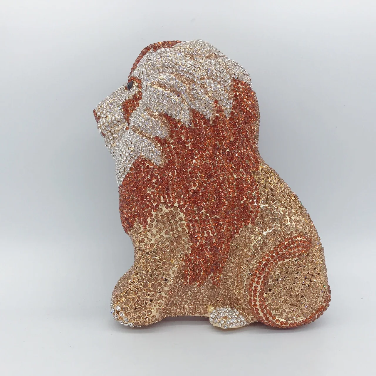 Lion Shape Diamond Set Dinner Bag Banquet Animal Metal Hard Box Banquet Rhinestone Hand Women's Stone Bag Purses Luxury Designer