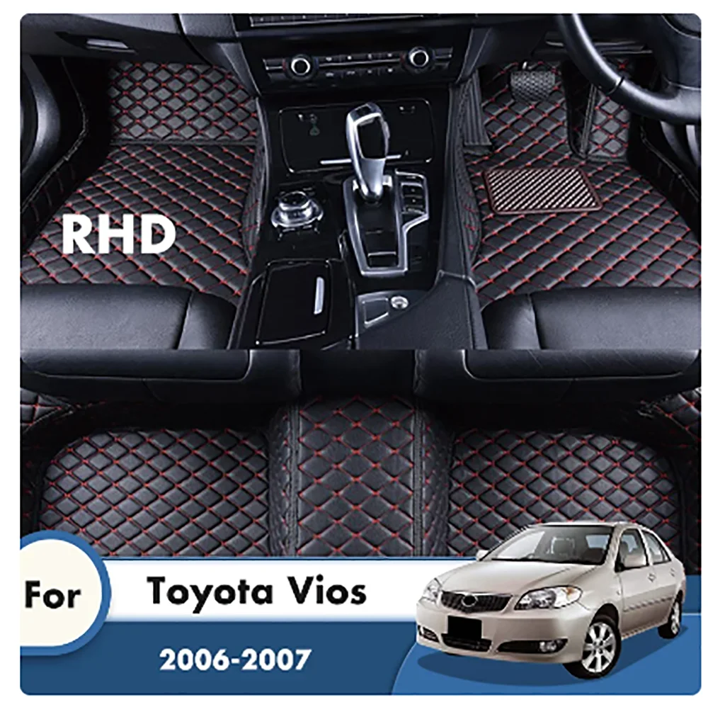 

Для Toyota Vios Yaris 2007 2006 Стайлинг под заказ подставки для ног аксессуары для интерьера автомобиля чехлы Замена продукта RHD автомобильные напольные коврики