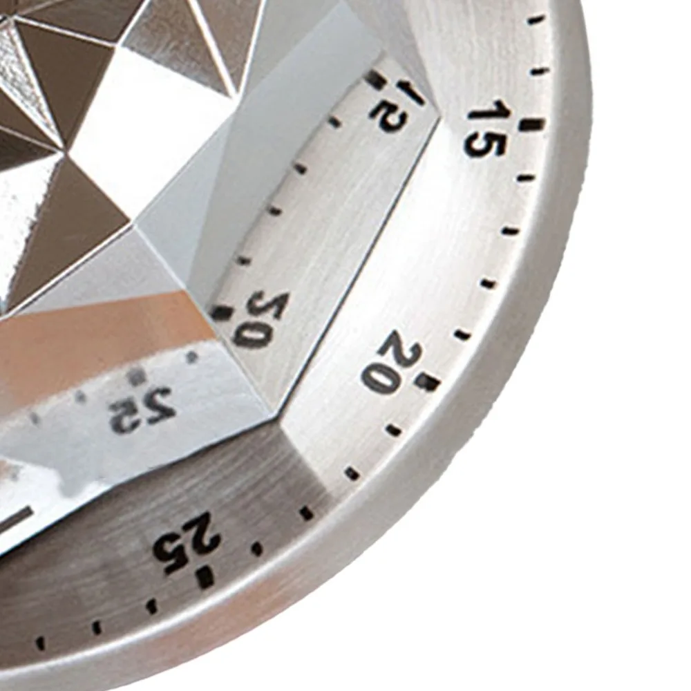 Stainless Steel ABS Mechanical Timer Silver 60 Minutes Duration Kitchen Timer Exquisite Magnetic Backing Countdown Timer