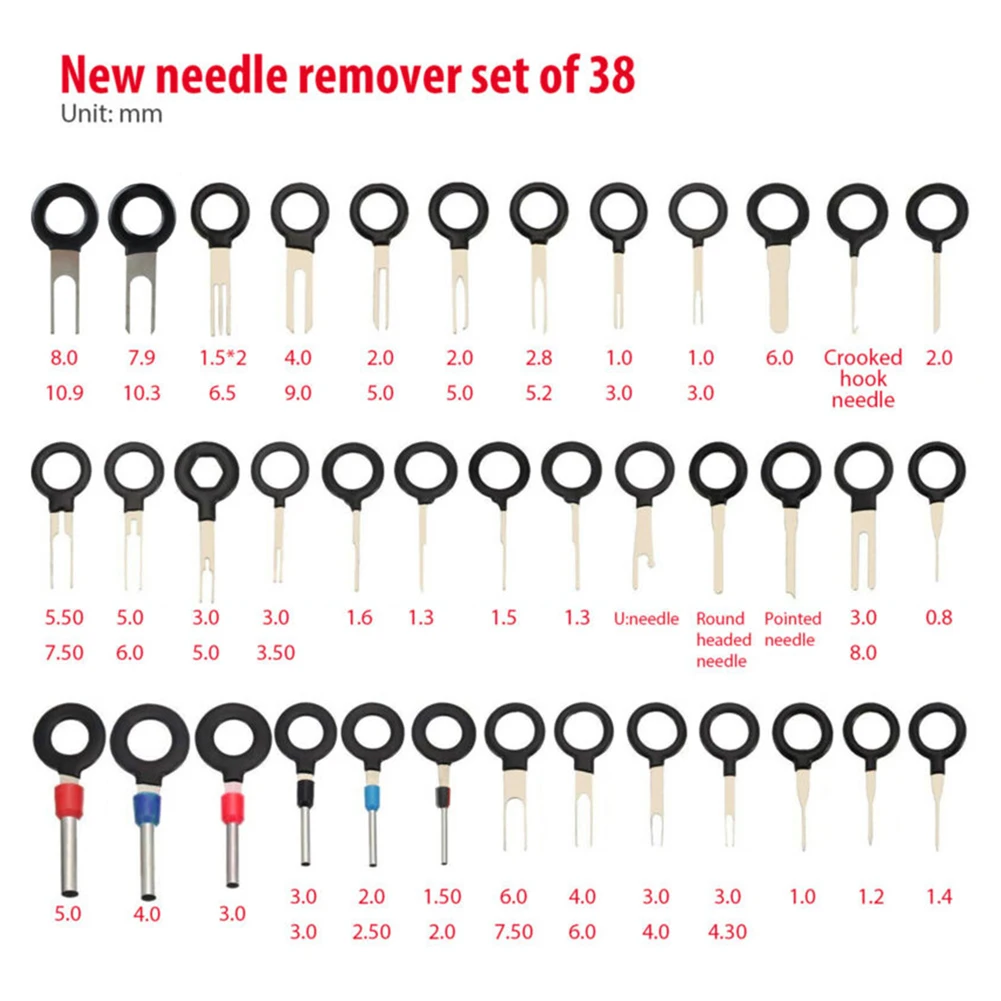 Car Plug Terminal Removal Tool 38pcs/Set Accessory Electrical Wire Connector Hand Adapter Part Pin Extractor Replacement