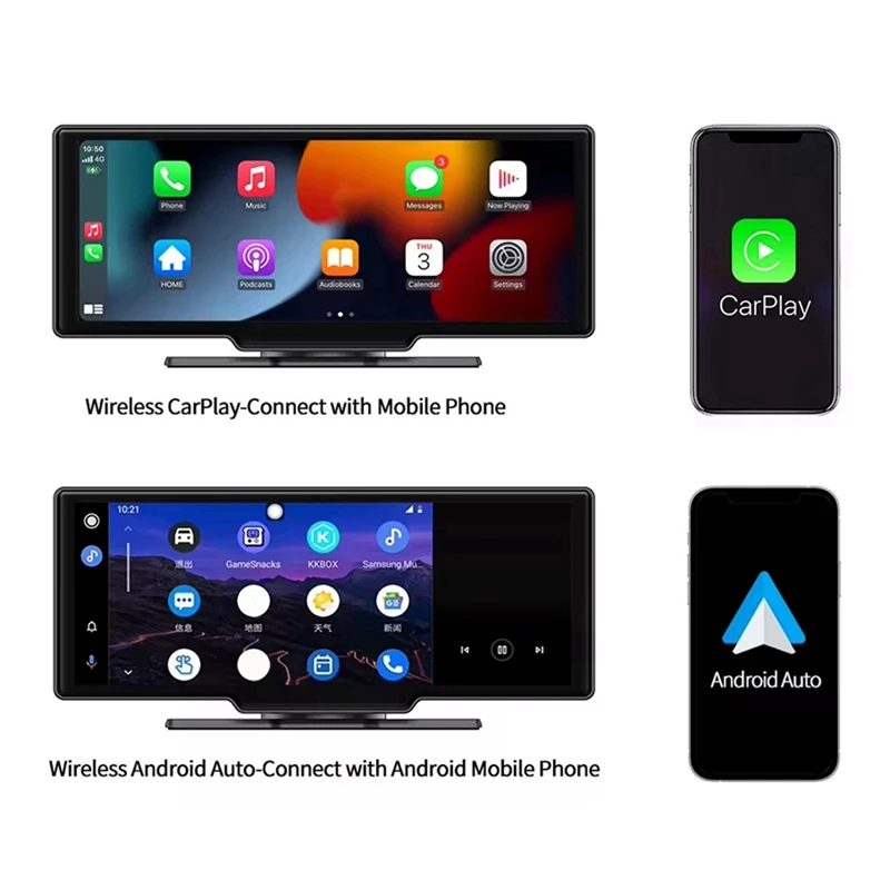 

Dash Cam 11.26Inch Dash Cam Wireless Carplay & Android Auto Car WiFi GPS Navigation Rear Camera Video Recorder