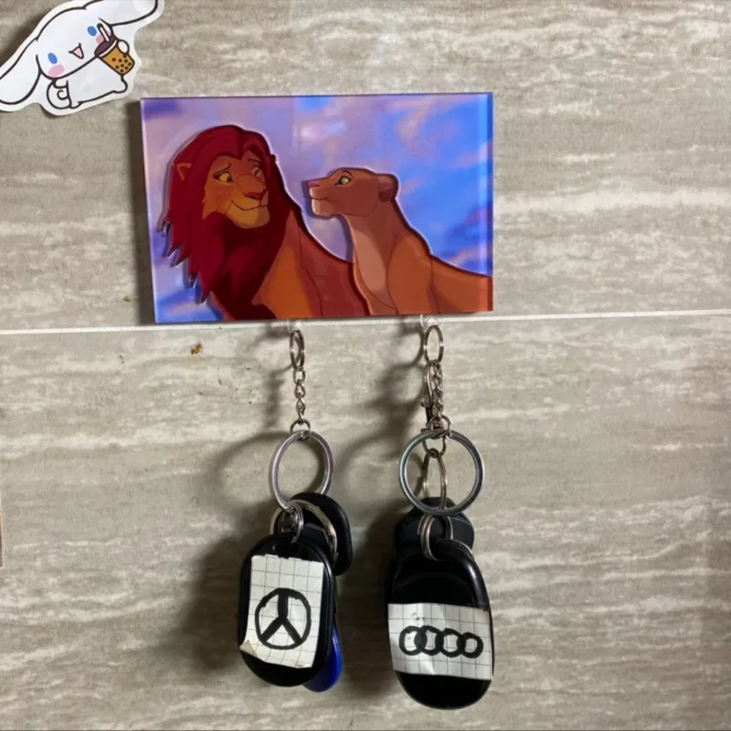 

Creative Cute Card Set Lion King Nana Couple Acrylic Simba Pendant Keychain Refrigerator Wall Stickers Decorative Gift