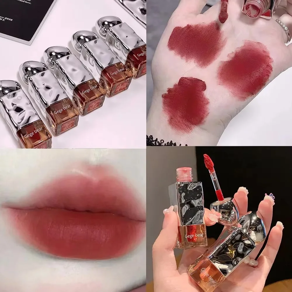Gege bear Matte Velvet Lip Glaze Silky and Non-stick Advanced Color Rendering Gegebear Matte Lip Glaze