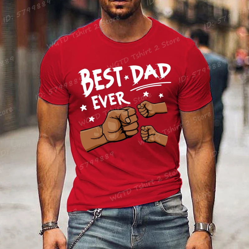 تي شيرت مطبوع عليه أفضل أب على الإطلاق، تي شيرت عيد الأب، تي شيرت رجالي مريح برقبة دائرية وأكمام قصيرة، قميص مضحك للأب، هدايا الأب #4