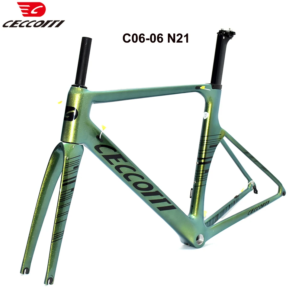 CECCOTTI-Chameleon Color Bicycle Frame, T1000 Full Carbon Road Bike Frameset