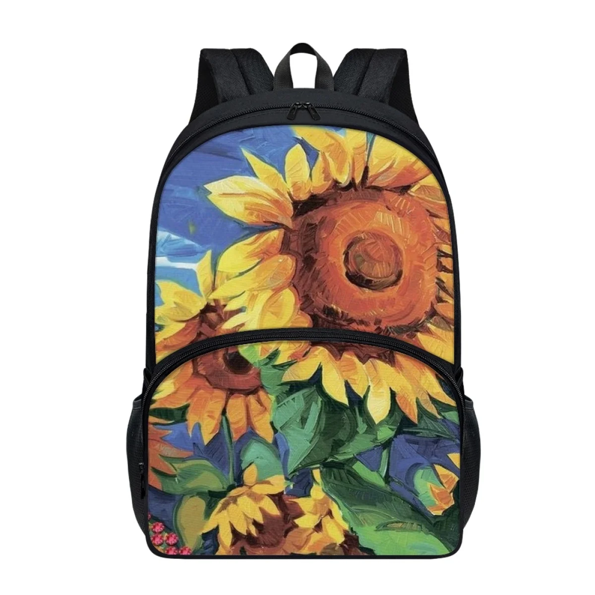 

FORUDESIGNS Van Gogh Sunflowers Bookbags Commuter Dual Zipper Backpacks Travel Students Schoolbags Convenient Storage