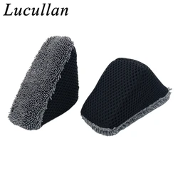 Lucullan Rubber Tire Shine Sponges Multi-Purpose Mesh and Microfiber Applicator Pad For Glass Scrubing and Drying