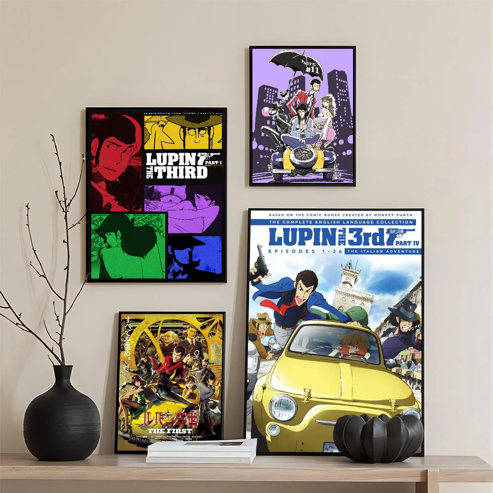 Lupin III Comics Whitepaper Poster Waterproof Paper Sticker Coffee House Bar Aesthetic Art Wall Painting