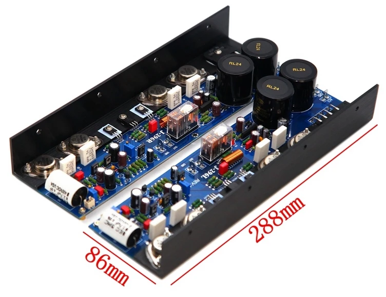 J296 Metal encapsulated transistor HiFi 200W+200W Dual channel Power amplifier board