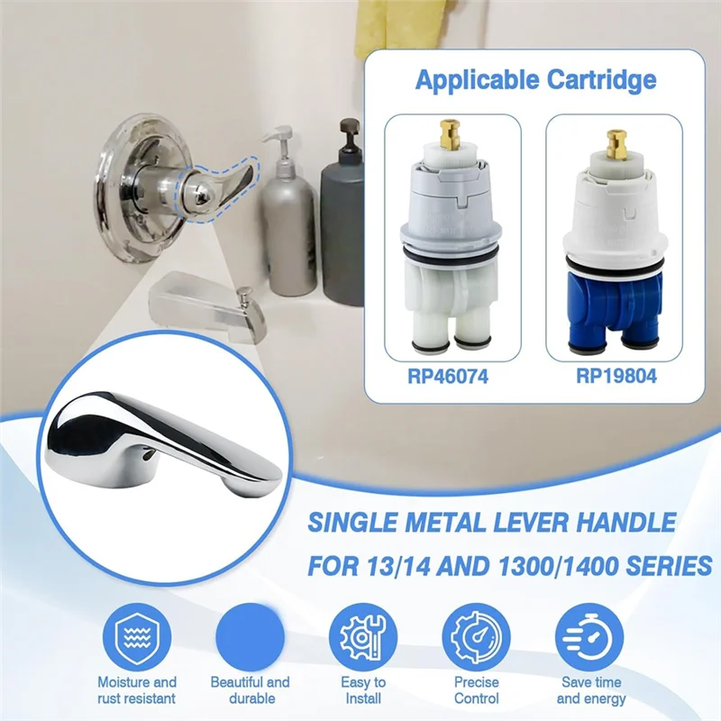 

T98C-H79 Ручка для душа для ванны и душа Delta, одна металлическая ручка рычага, для замены ручки смесителя серии Delta 1300/1400