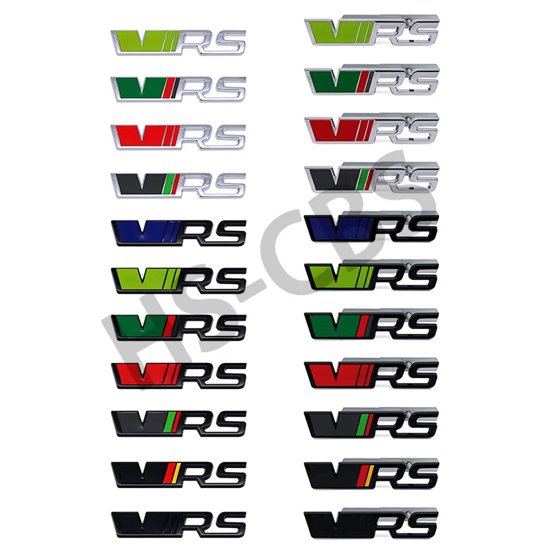 Metal 3D VRS Badge Car Front Grill Emblem VRS Rear Trunk Decal Stickers For Fabia Octavia Rapid Superb Yeti  Karoq Vision Kodiaq