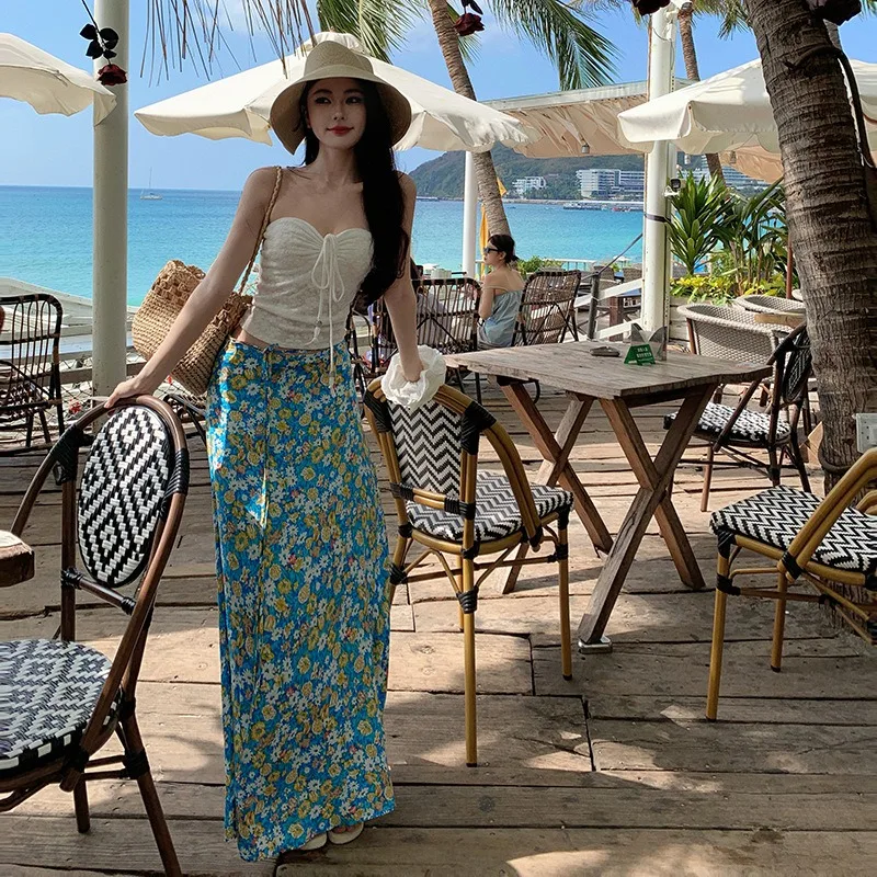 Dopamine Pure Desire Babes Yellow Tube Top Strap Top Women' Summer Seaside Vacation Style Photo Wearing Atmosphere Age Reduction