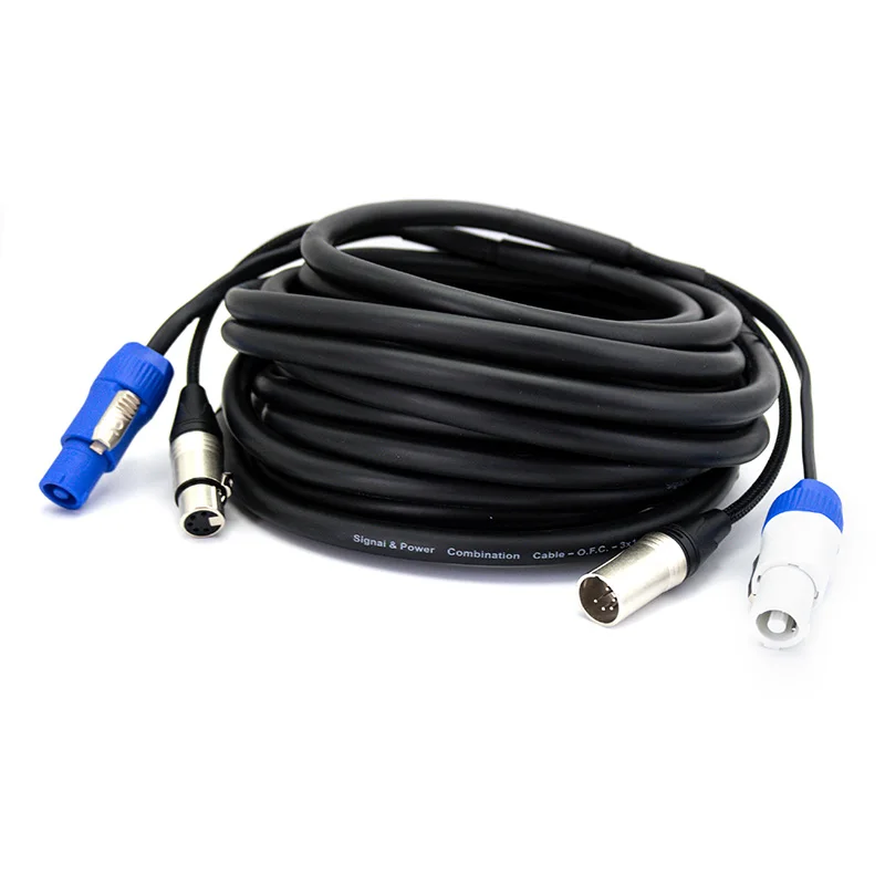 

5 Pin DMX 512 Powercon and Data Combi Cable 1m 1.5m 2m 3m 5m 8m 10m 5pin XLR Power Combo Cable for Led Blinder Washing Bars
