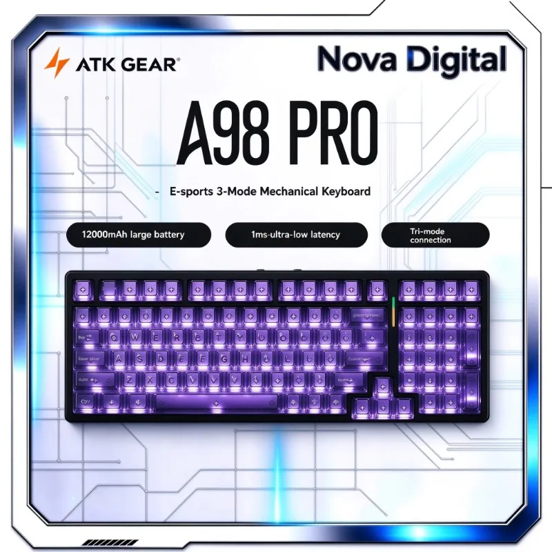 ATK A98 Pro 3 Mode Mechanical Keyboard 12000mAh Battery For PC Gaming Daily Home Office Study Work Casual Daily Casual Use