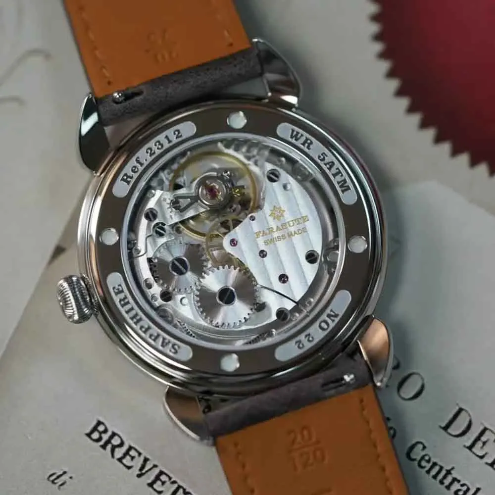 FARASUTE Top Brand Luxury Manual Mechanical Watch Mens Swiss SW261 Movement 5Bar Waterproof Stainless Steel Sapphire Wristwatch