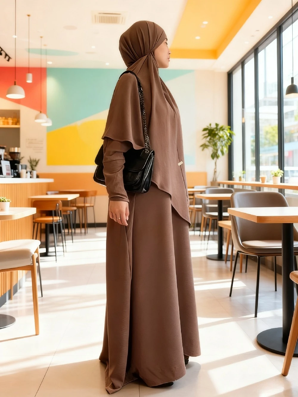 Long Khimar Dress Women Eid 2 Piece Set Musulman Ensembles Ramadan Muslim Abaya Prayer Garment Saudi Prayer Dress Niqab Jilbab