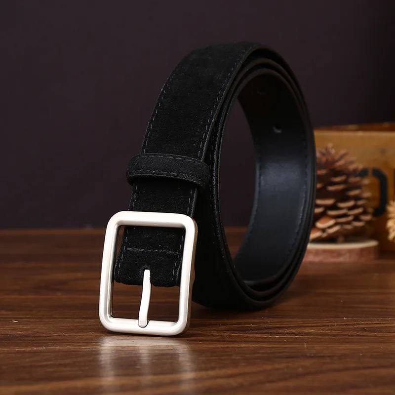 حزام جلد سويدي بسيط راقي للنساء، حزام جلد سويدي عصري ومتعدد الاستخدامات للنساء #2